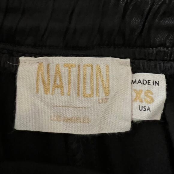 Nation Ltd Fairfax Straight Leg Trouser Pant Silky Relaxed Pull-On Black XS - Picture 10 of 10